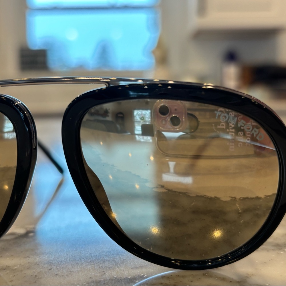 Tom Ford Black and Gold Aviator Sunglasses